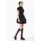 Dark in Love Black Crimson Gothic Tiered Skirt