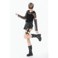 Dark in Love Punk Mesh Hollow-Out Hooded Top