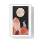 Bunny on the Moon 'Designed by AI' Wooden Framed Print