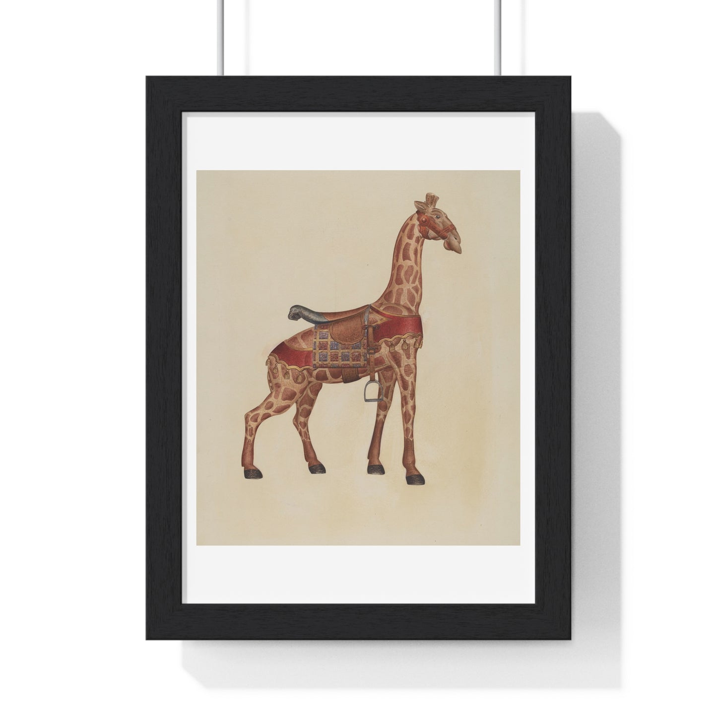Carousel Giraffe (circa 1939) Illustration by Henry Tomaszewski, from the Original, Framed Print