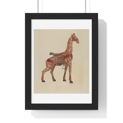 Carousel Giraffe (circa 1939) Illustration by Henry Tomaszewski, from the Original, Framed Print