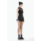 Dark in Love Brynja Eyelet Balloon Shorts in Black
