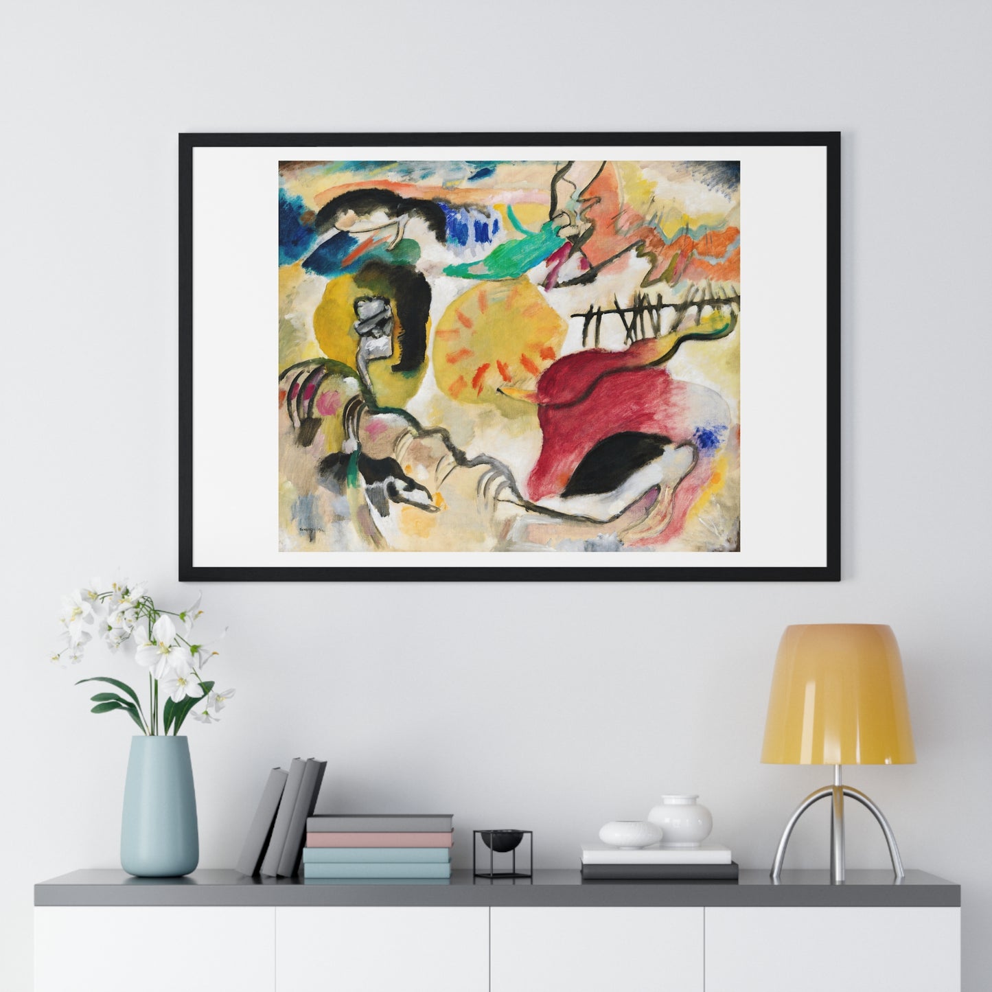 Improvisation 27 (Garden of Love II) by Wassily Kandinsky (1912) , from the Original, Framed Print