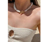 White Natural Shell Beaded-Design Versatile Necklace