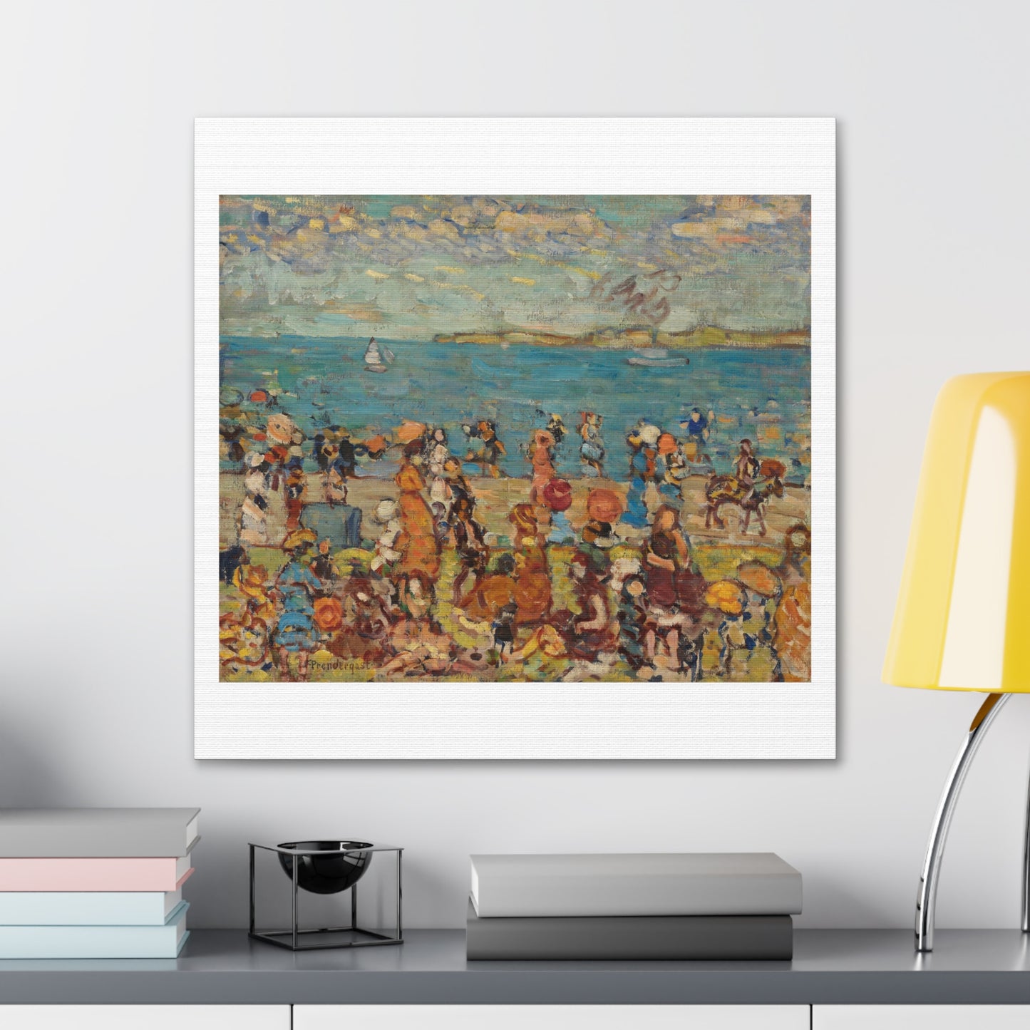 Beach Scene (1910-1913) by Maurice Brazil Prendergast, Art Print from the Original on Canvas