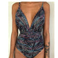 One-Piece Swimsuit Backless Monokini, Tropical Designs