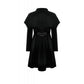 Dark in Love Lilith Officer Velvet High-Collar Coat in Black