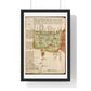 Antique Map of Lower Egypt (circa 1607) from the Original Sir Walter Raleigh Manuscript, Framed Print
