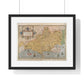 Tudor Antique Map of Dorset from Lord Burghley's Atlas (1579) from the Original, Framed Print