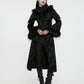 Punk Rave Morrigan Goth Gorgeous Jacquard Hooded Coat in Black