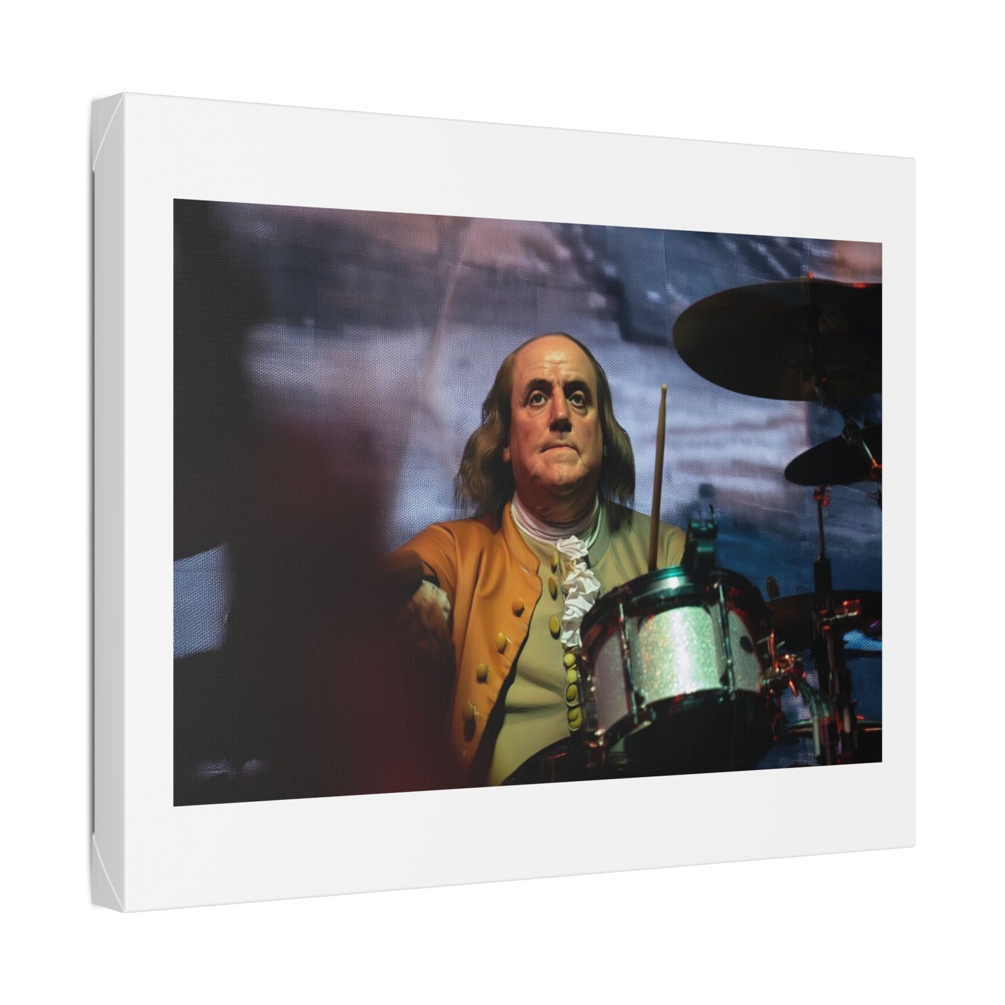 Benjamin Franklin Remixed for the 21st Century 'Designed by AI' Canvas Art Print