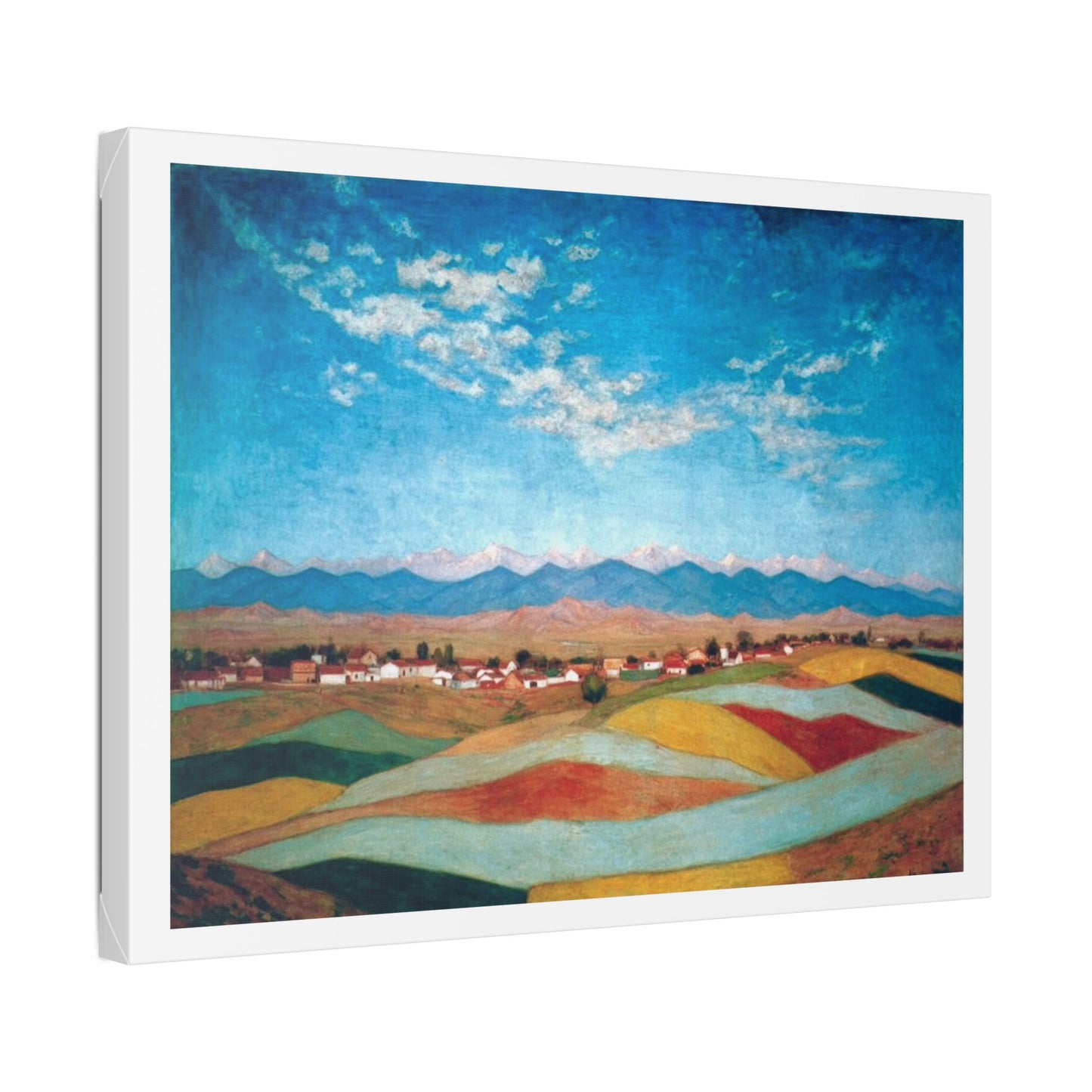 American Autumn Landscape, Pastel Art 'Designed by AI' Canvas Art Print