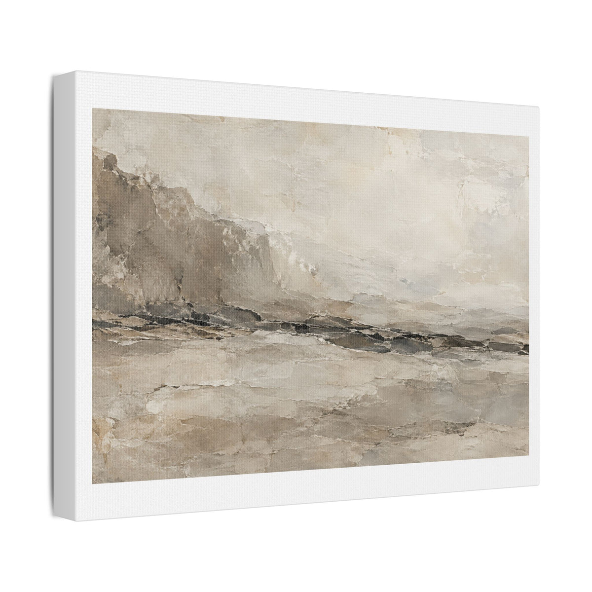 Silent Strata of Ivory and Stone, Large Decor Art Print on Canvas