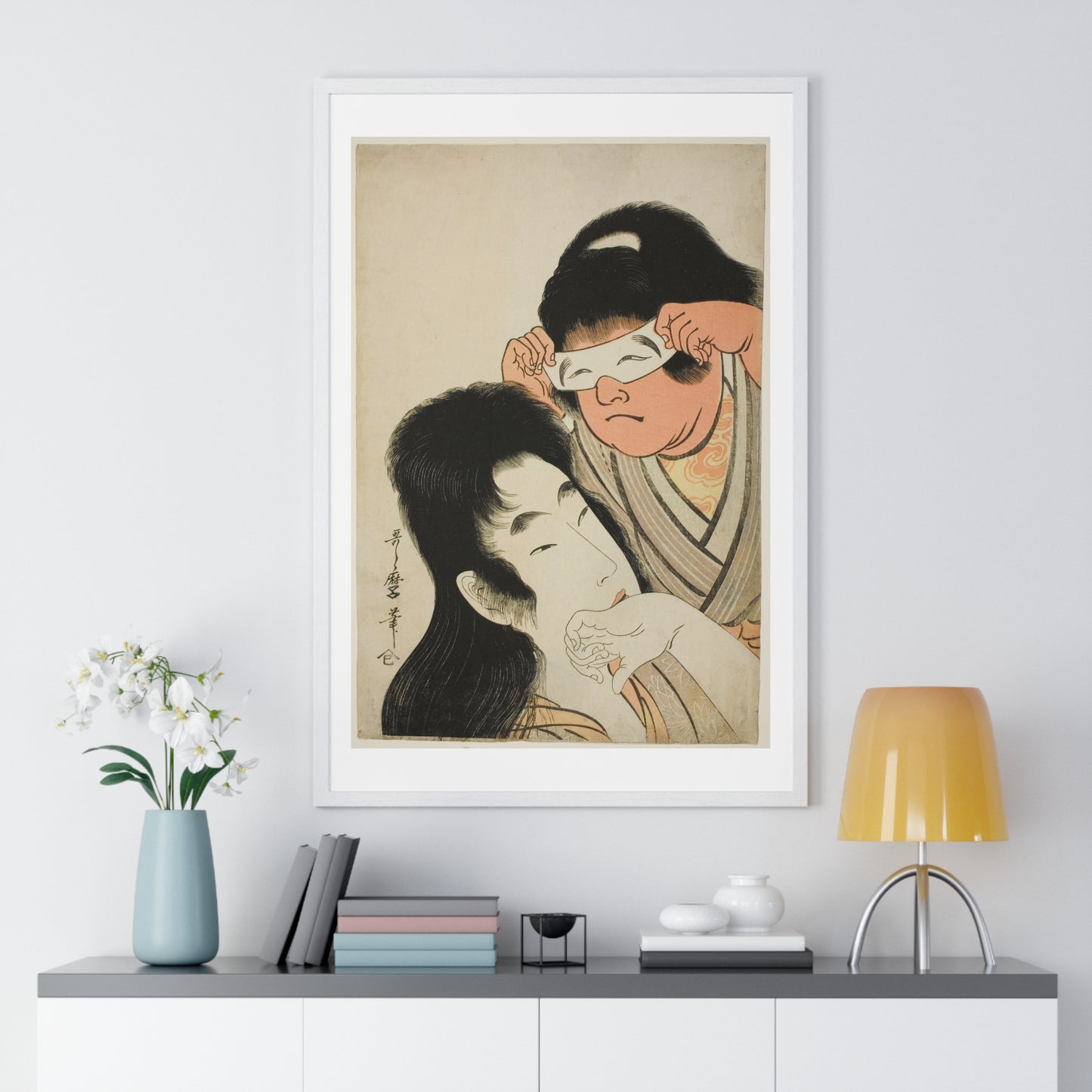 Yamauba with Kintaro Holding a Toy Mask (1794–1809) by Kitagawa Utamaro, from the Original, Framed Art Print
