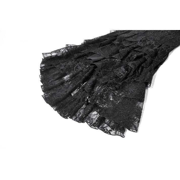 Dark in Love Romantic Gothic Lace-Layered High-Low Dress