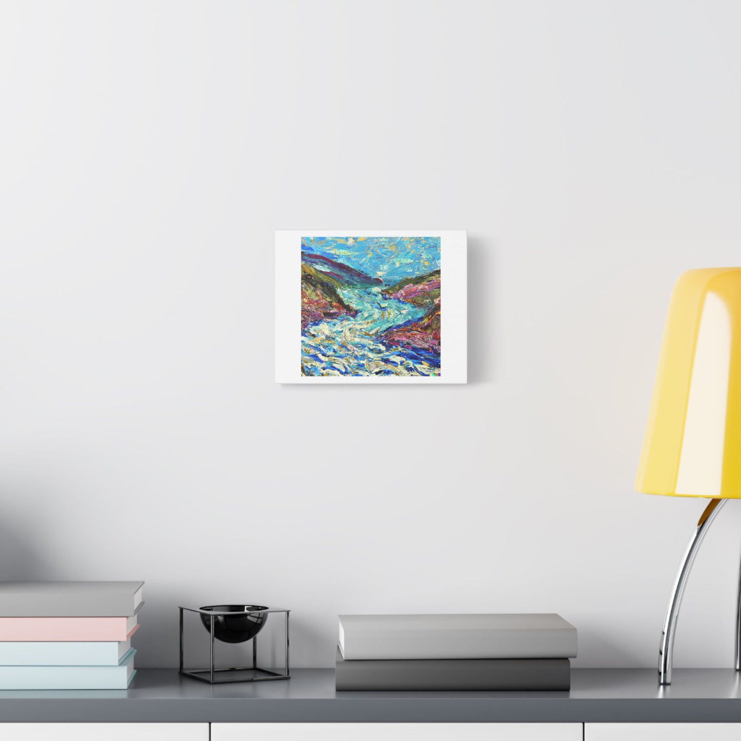 Abstract Oil Painting of a River 'Designed by AI' Art Print on Canvas