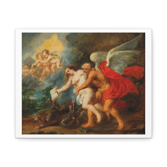 Allegory of Time and Truth as Winner over Envy and Falsehood (1630-1651) by Jan van den Hoecke, from the Original, Art Print on Canvas