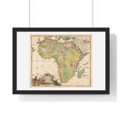 Antique Map of  Africa 'Kaart van Afrika' (circa 1690) by Carel Allard, from the Original, Framed Art Print