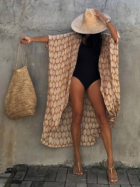 Vireous Bikini Beach Cover-Up Gown