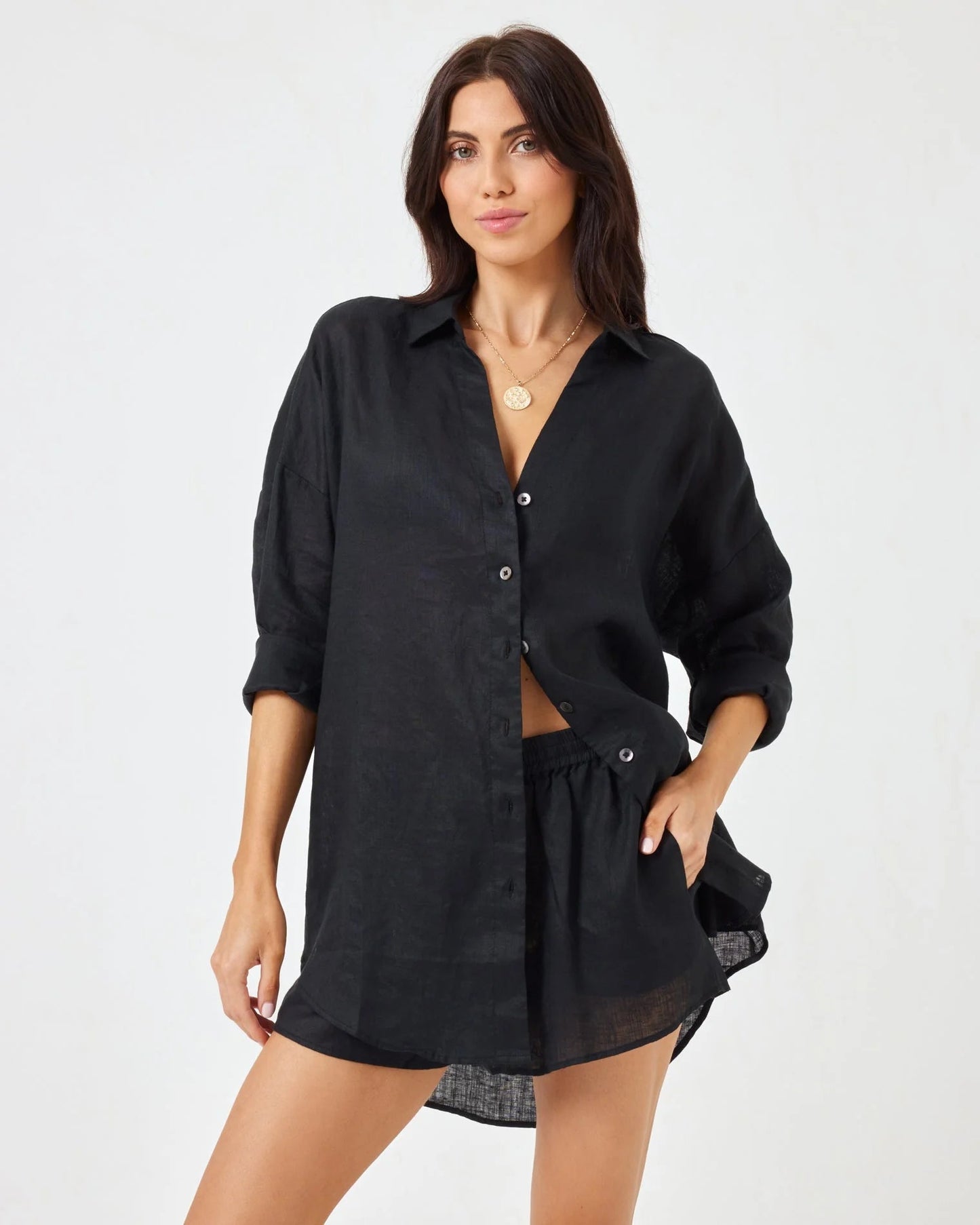 Vireous Loose-Fitting Women's Cotton Summer Shirt