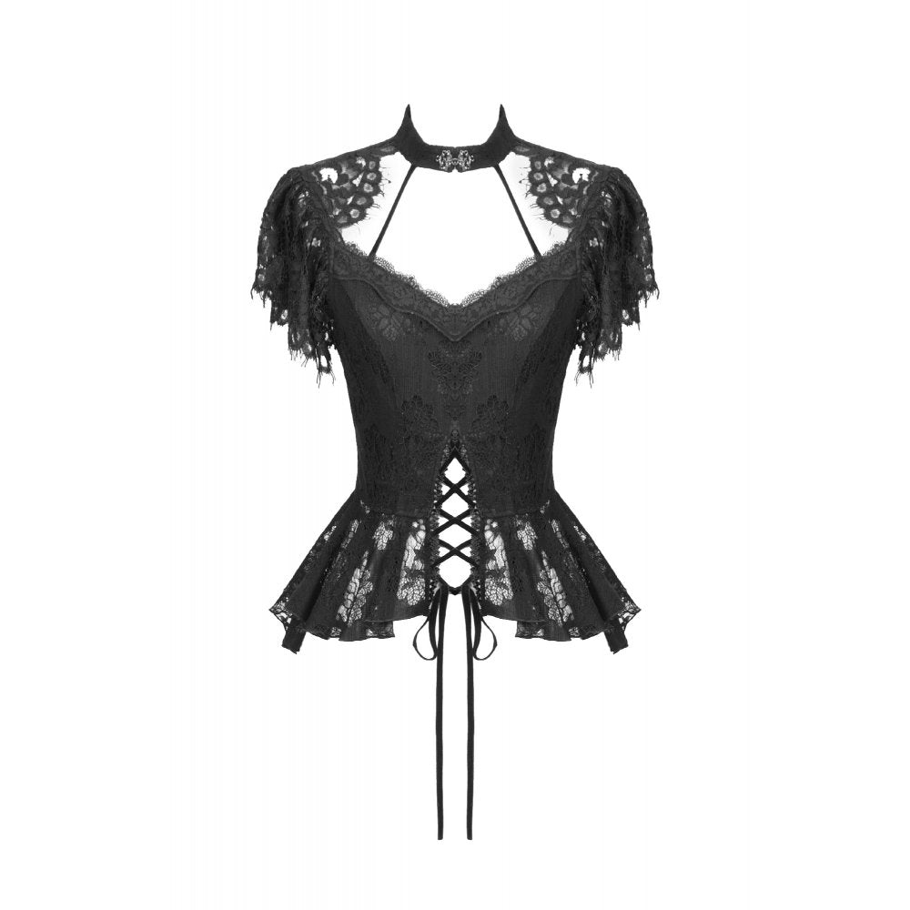 Dark in Love Ophelia Lace Corset Top in Black