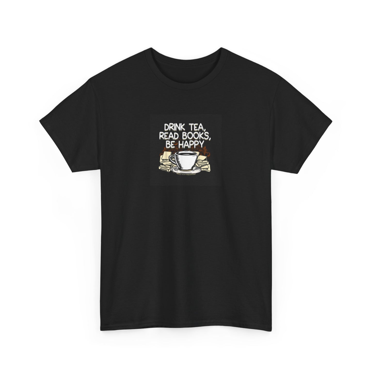 Book Lover's T-Shirt 'Read Books, Drink Tea and Be Happy'