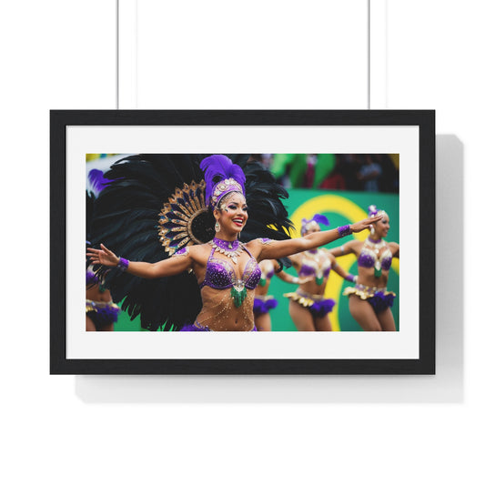 Brazilian Carnival Dancer 'Designed by AI' Framed Art Print