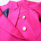 Women's Rose Red Tailored Double-Breasted Jacket