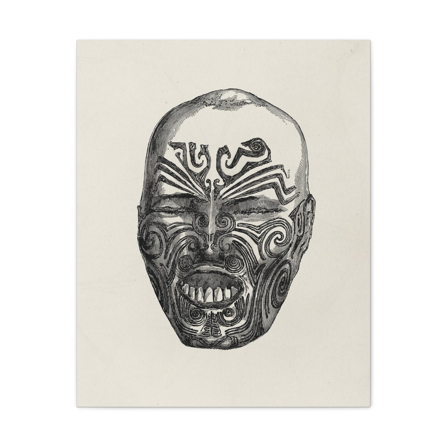 Ancient Face from the Grammar of Ornament (1856) by Owen Jones, Canvas Art Print from the Original