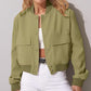 Women's Stand-Collar Fashion Bomber Jacket, Big Pockets