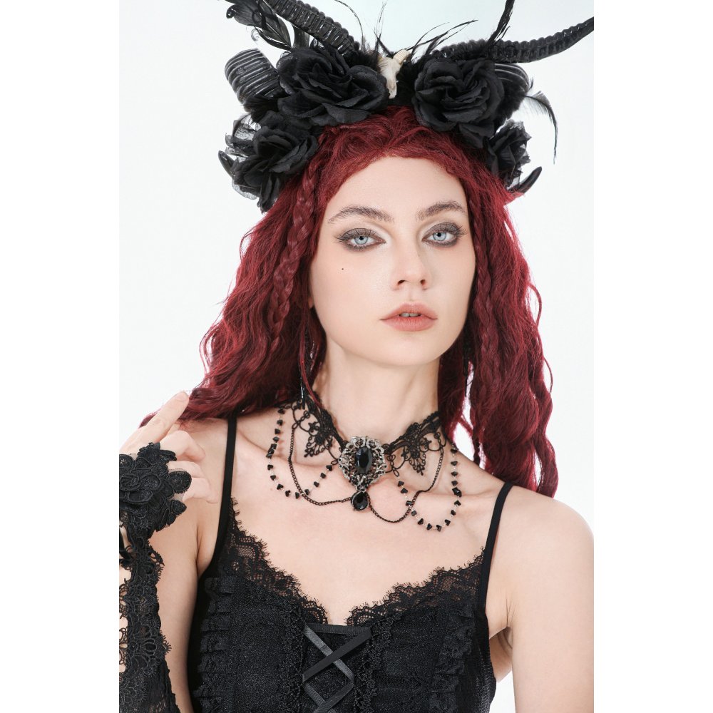 Dark In Love Adelina Vintage Lace-Layered Choker