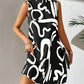 Organic Print Stand Collar Dress, Spring and Autumn Collection