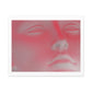 Pink Neon Head Art Print on Satin Canvas, Stretched