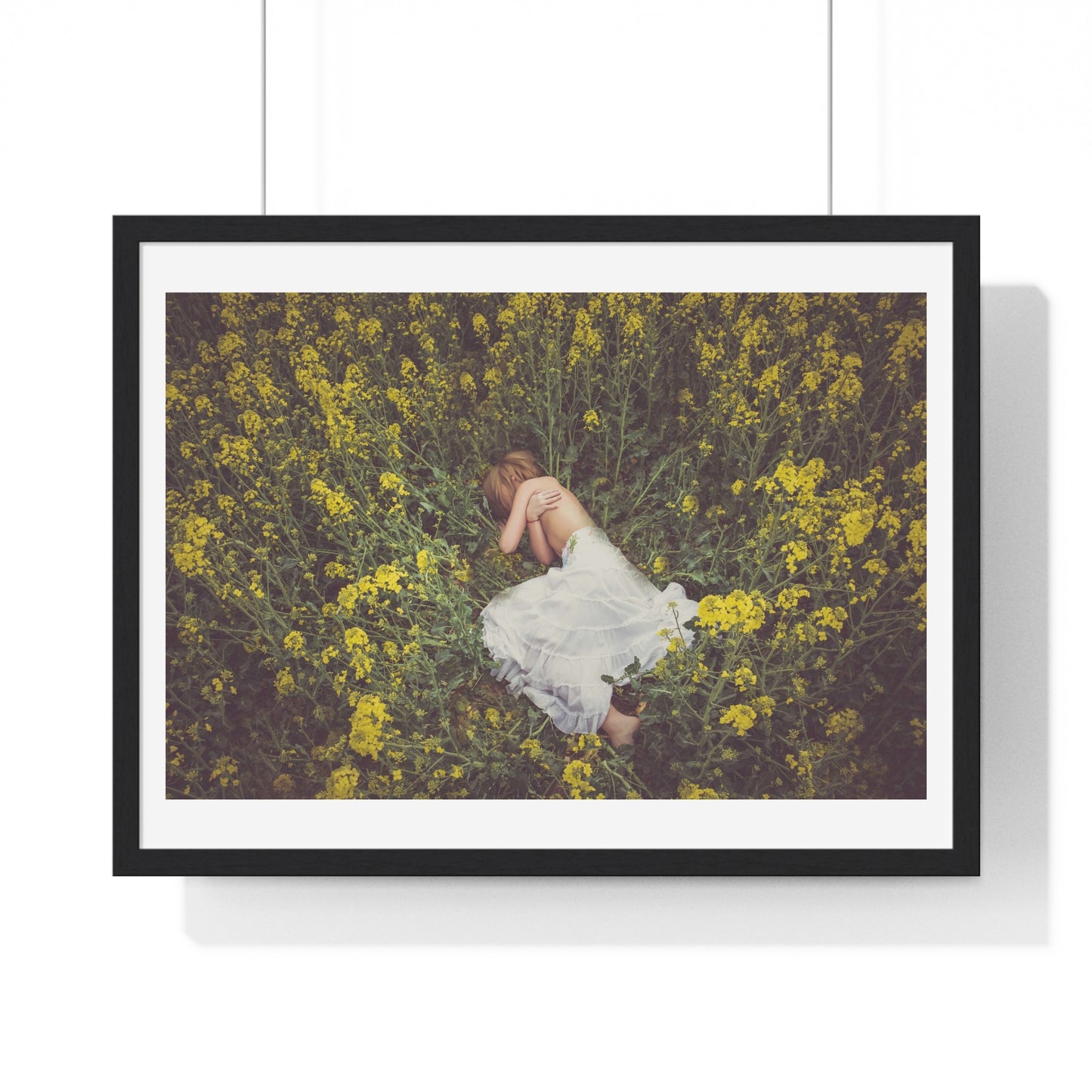 Asleep in the Rapeseed Field 'Designed by AI' Framed Art Print