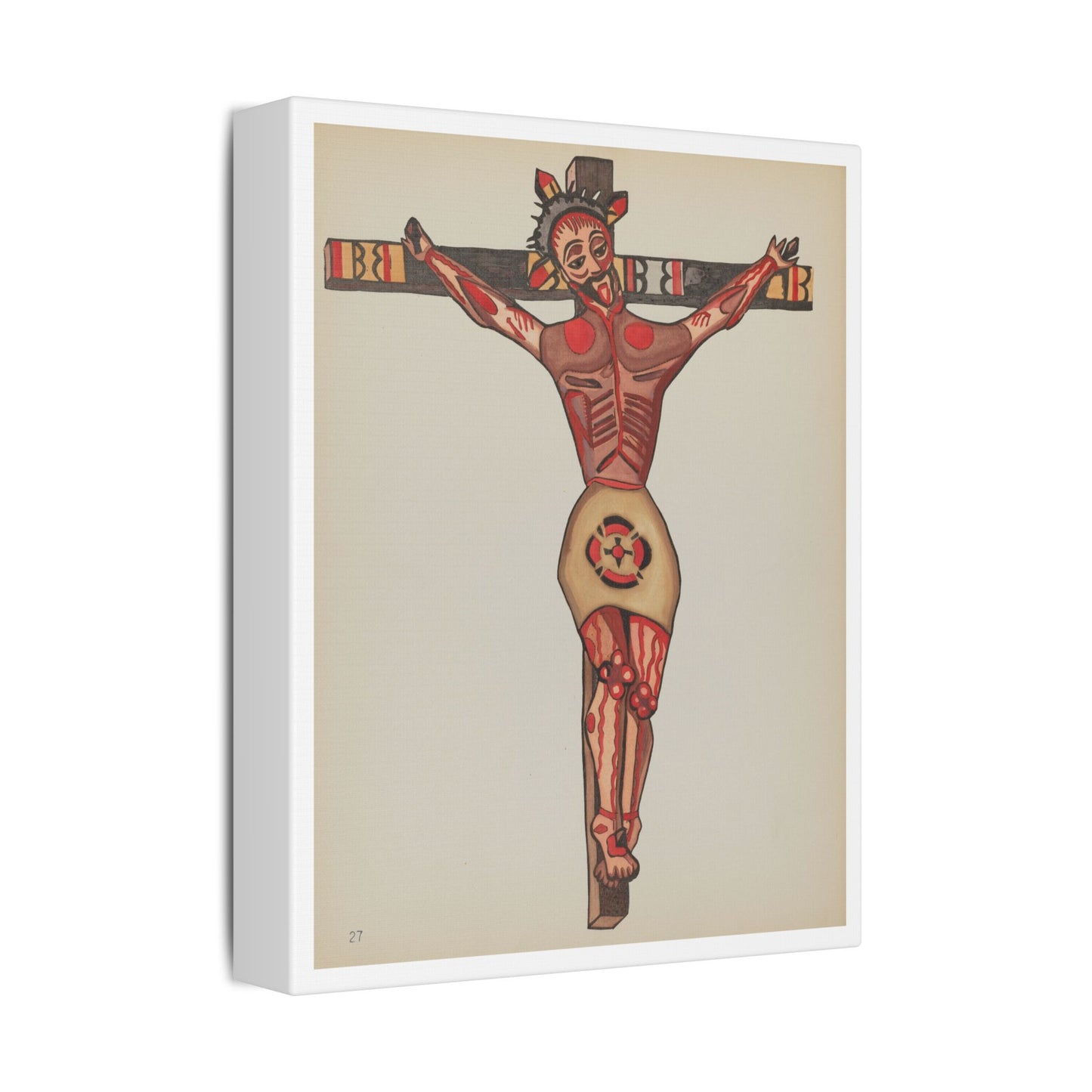 Plate 27 Christ Crucified from Portfolio Spanish Colonial Designs of New Mexico, from the Original, Canvas Art Print
