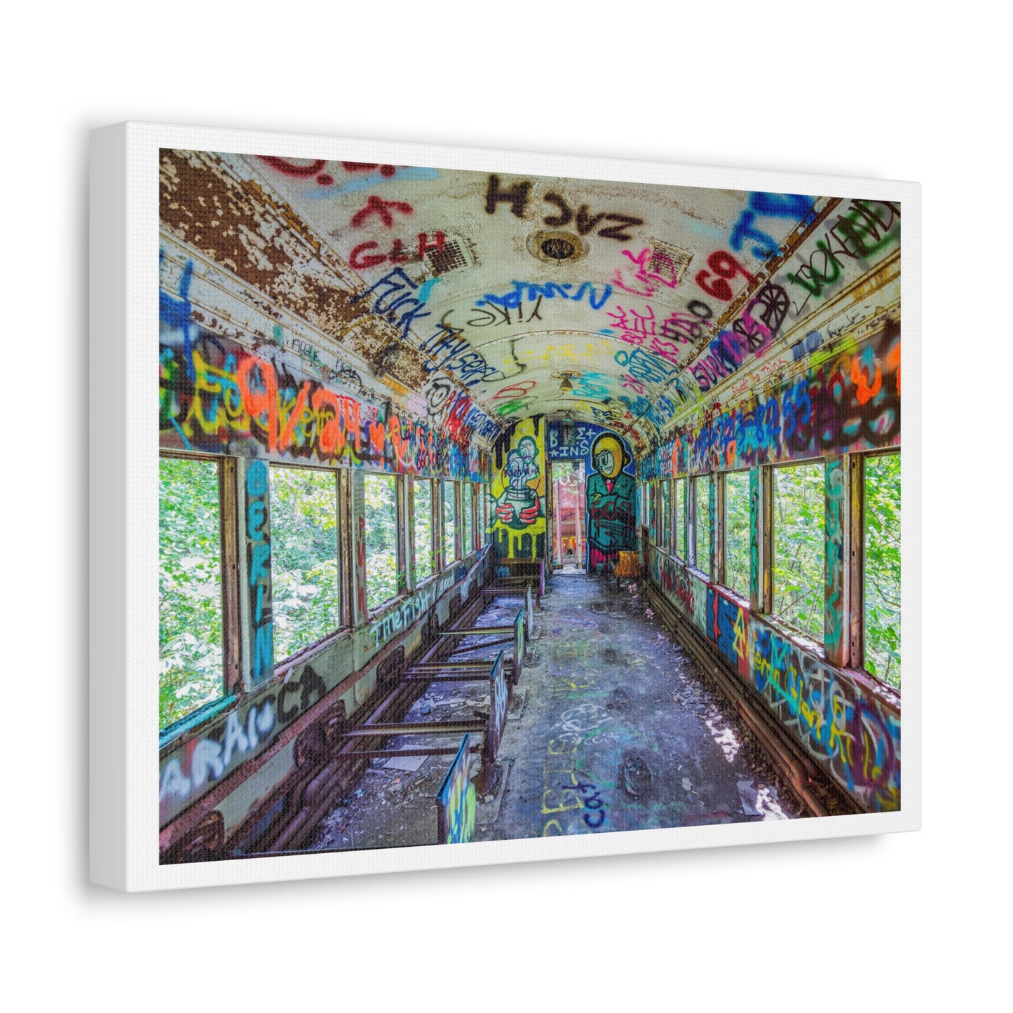 Abandoned Passenger Train Car in Lambertville, New Jersey, Art Print from the Original on Canvas