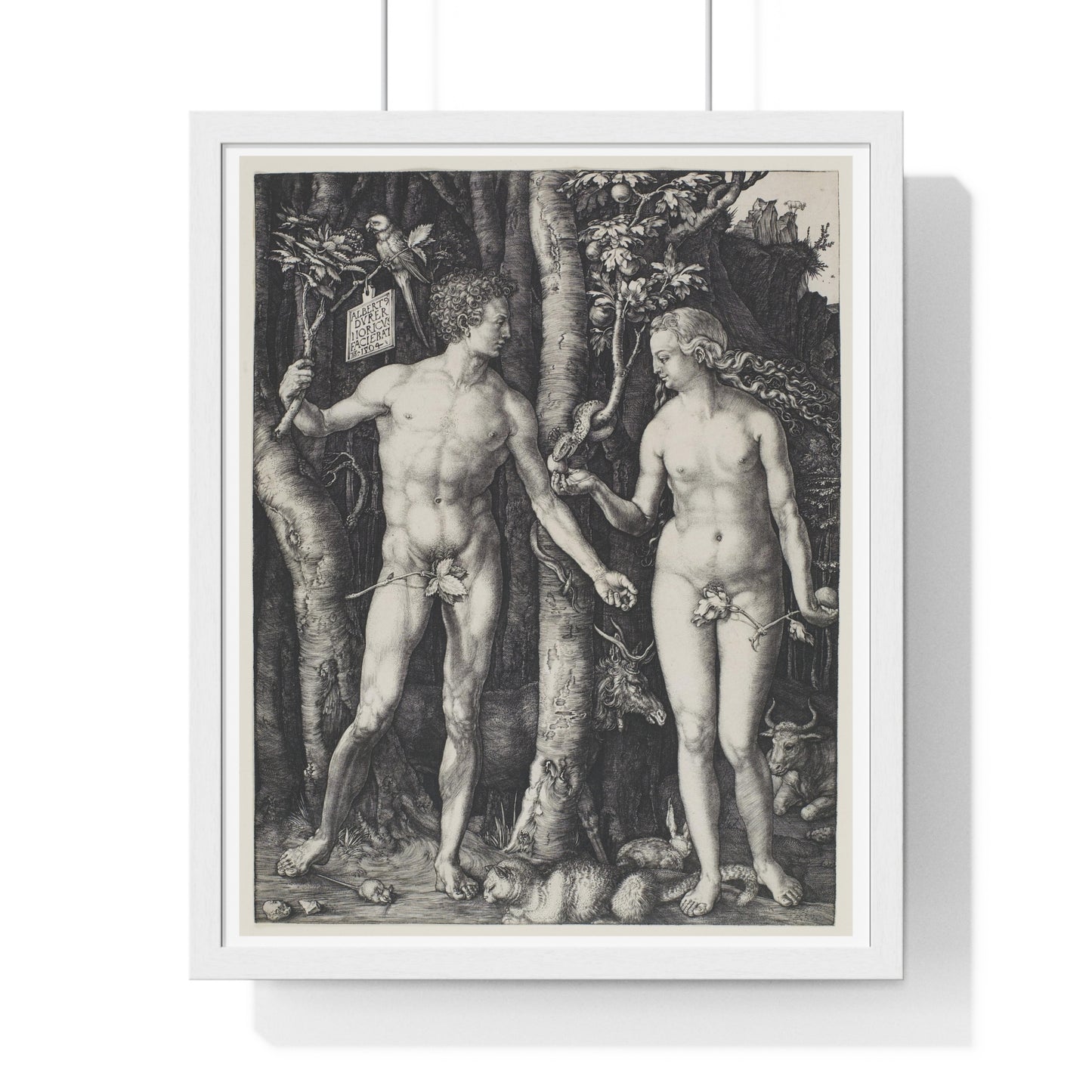 Adam and Eve (1504) by Albrecht Dürer from the Original, Framed Art Print