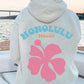 Drop-Shoulder Honolulu Hawaii Print Hoodie