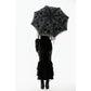 Dark in Love Belladonna Embroidered Folding Parasol in Black