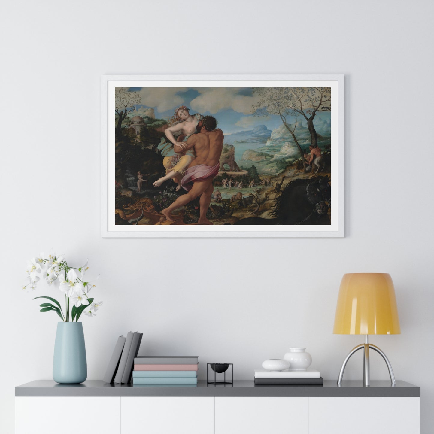 The Abduction of Proserpine (1570) by Alessandro Allori, from the Original, Framed Art Print