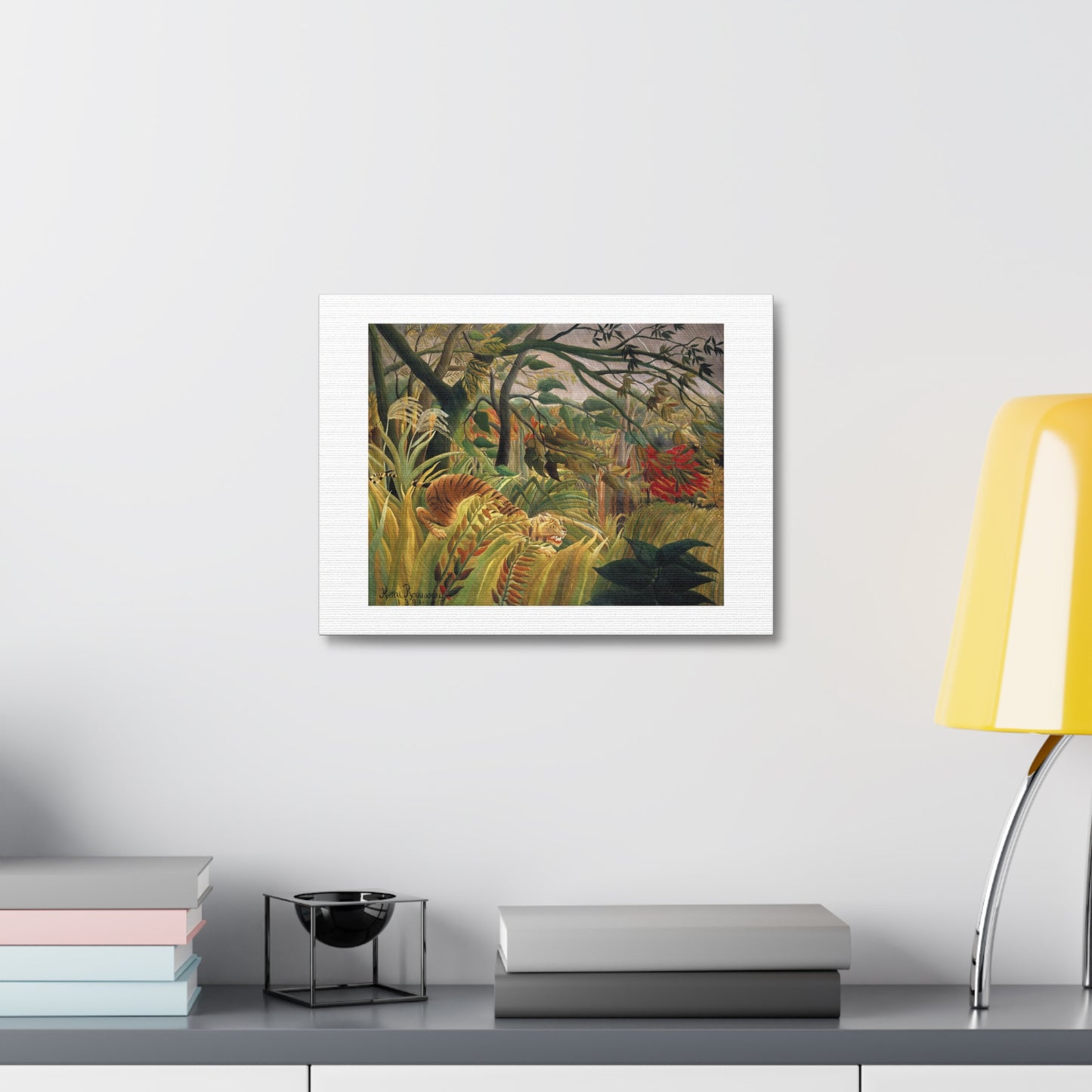 Henri Rousseau's Tiger in a Tropical Storm (1891) Canvas Art Print from the Original