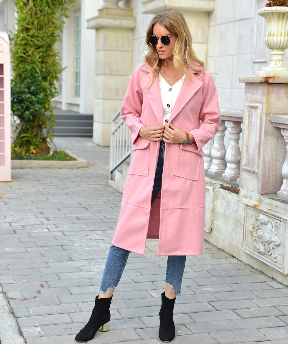 Vireous Extra-Long Women's Woollen Coat