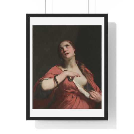 The Death of Cleopatra (circa 1645–55) by Guido Cagnacci, from the Original, Framed Art Print