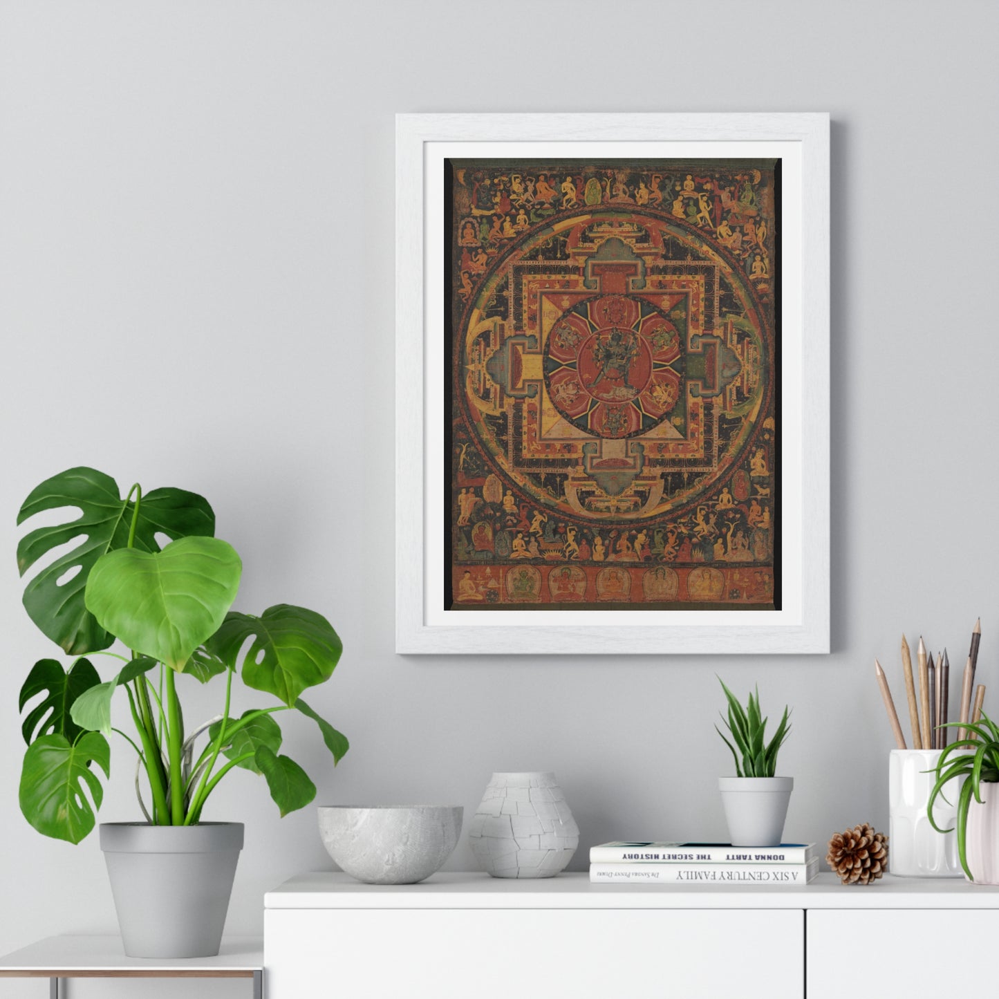 Chakrasamvara Mandala, Ritual Diagramme from Nepal (circa 1100), from the Original, Framed Art Print