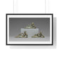 Ancient Greek Statuettes of Three Banqueters (550-525 BC) Unknown Artist, Framed Print