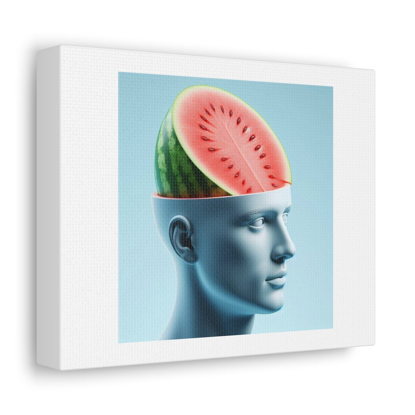 Watermelon Can Benefit the Brain Digital Art Print 'Designed by AI' on Satin Canvas