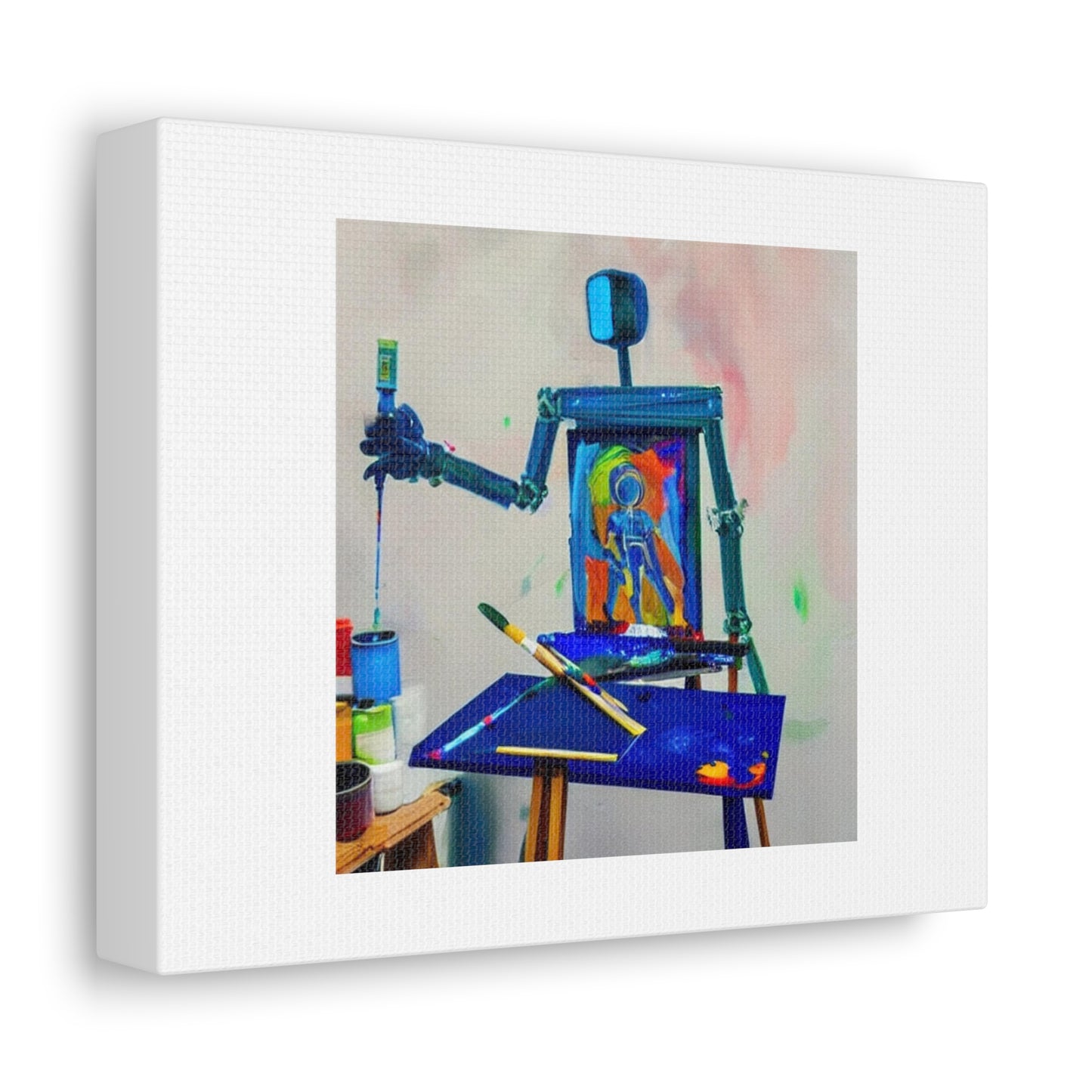 Artificial Intelligence As The Artist In Residence Digital Art 'Designed by AI' on Satin Canvas, Stretched