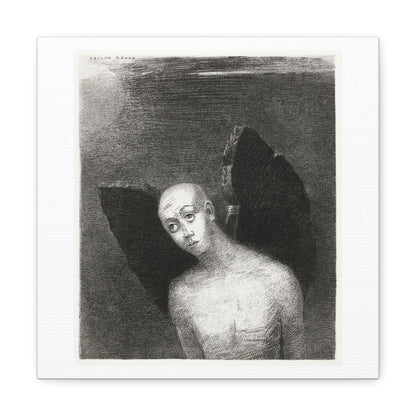 The Fallen Angel Spreads His Black Wings (1886) by Odilon Redon, Canvas Art Print from the Original