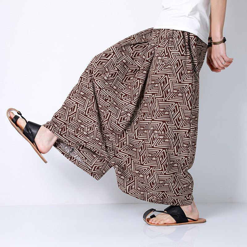 Unisex Ethnic Large Baggy Pants, Beach Pants