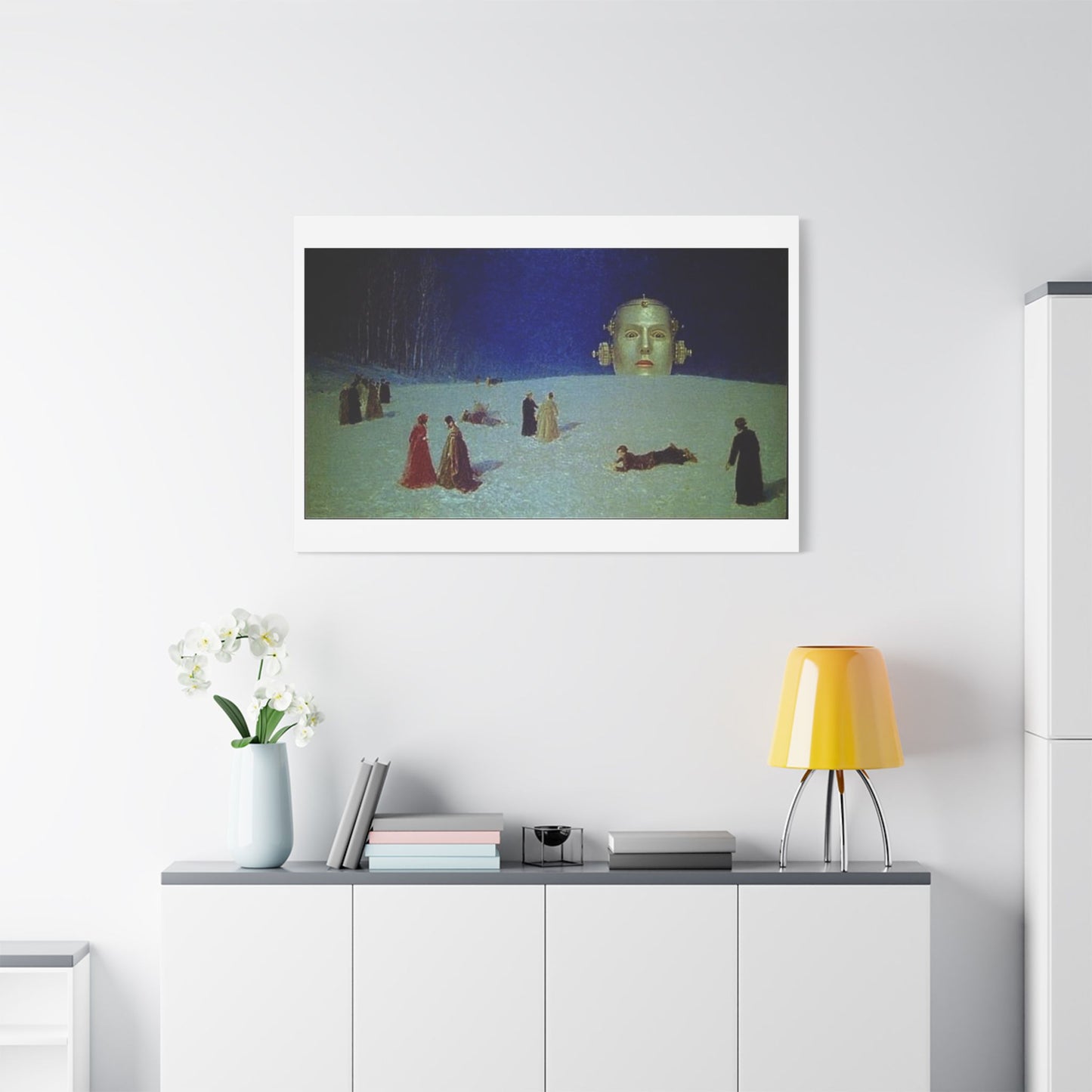 What's That Coming Over the Hill? 19th Century Pastel Art 'Designed by AI' Print on Canvas